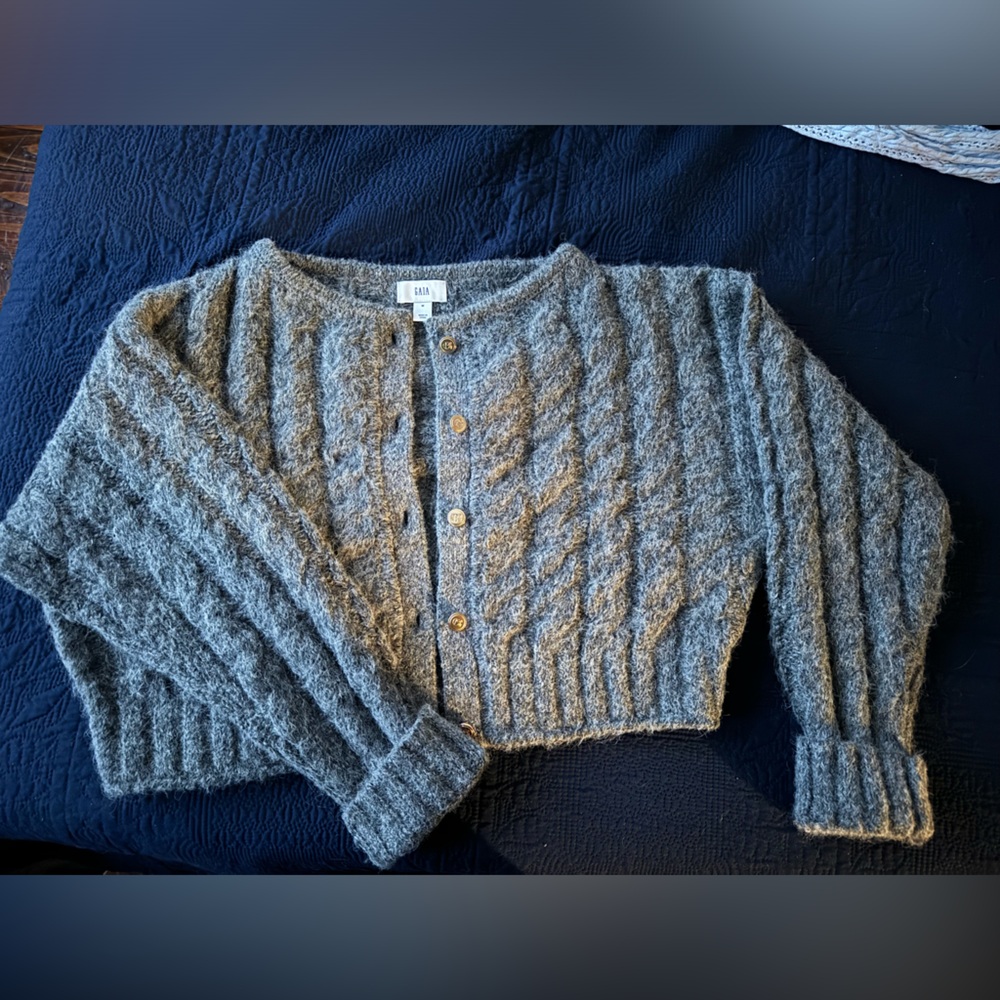 NWOT Cult Gaia X Gap cable knit crop cardigan